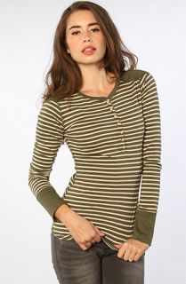 Karmaloop Lifetime Collective The Striped Her Henley Olive