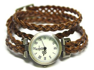   leather twistwatch jewelry bracelet ring roman Antique/new brown32