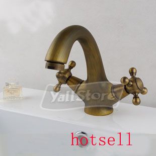 New Elegant Bronze Double Handles Bathroom Basin Cross Handle Faucets 
