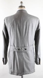 New $1125 Borrelli Light Gray Coat 42 52