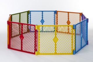 north states color superyard baby pet gate portable play yard 8 panel 