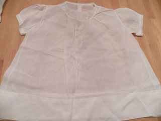 Vintage1945 White Cotton Batiste Baby Dress Lovely Condition Doll 