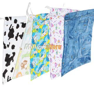 5pcs Wet Dry Bag Stylish Baby Cloth Diaper Bag Baby Diaper Bag Soft 