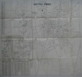 1958 road map saratoga springs ballston spa new york fold out street 