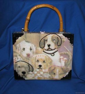 Marlbara Cigar Box Handbag Purse Beaded Dogs Bling Vintage