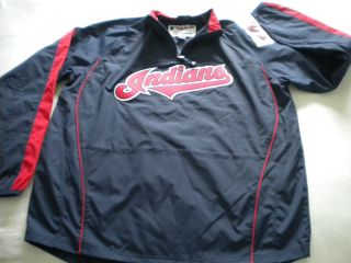   MLB Cleveland Indians 1 4 Zip Windbreaker Jacket XL 18 20 $50
