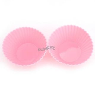   Round Soft Silicone Cupcake Liner Baking Muffin Bakeware Mold 6 Colors