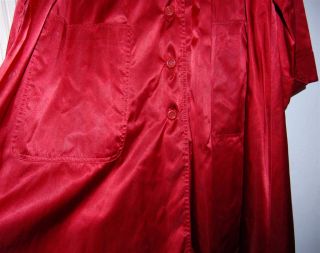 Vintage Barbara Lee Maroon Long Cuffed Satin Womans Raincoat Coat Sz 7 