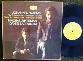 Brahms Zukerman Barenboim Violin Sonatas DGG 3 LP