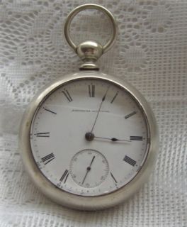 Waltham PS Bartlett KW Pocket Watch Model 1857 Silver Case