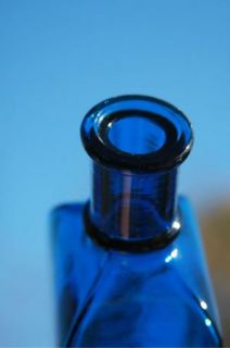 Ayers Hair Vigor Very Embossed Blue Bottle 6 3 8 Tooled Top