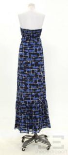 Calypso St Barth Navy Blue Elephant Print Silk Long Dress Size L New 