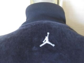   JORDAN Black Velour Mens Warm Up Work Out Basketball Jacket L EXLNT NR
