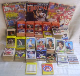   Baseball Football and Basketball Trading Cards with 3 Magazines