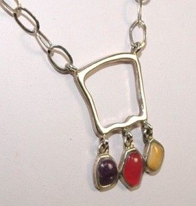 Vintage Barse 925 Sterling Silver Turquoise Pink Onyx Yellow Jade 