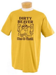 Dirty Beaver Bar and Grill T Shirt Slapstick Beavers Funny College 