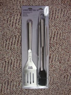  Broil BBQ Tongs, Spatula and Basting Brush 3pc Set Stainless Steel