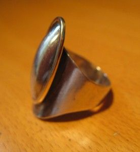   Ring with Silver Pearl or Stone by Los Ballesteros Mexico Sz 6
