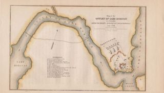 Battle Map Fort Ticonderoga 1758 Lake Horicon Champlain New York Hand 
