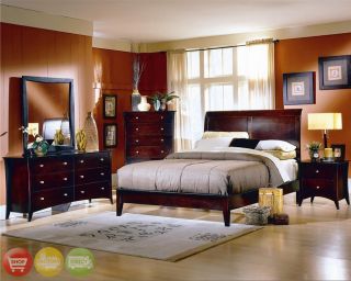   Profile Sleigh Bed 4 Piece Bedroom Furniture Set Homelegance