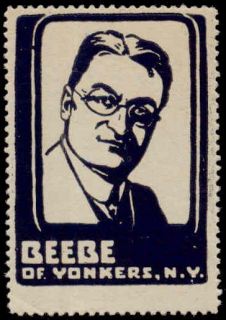 BEEBE of Yonkers NY c 1915 Stamp Dealer Advertising Poster Stamp
