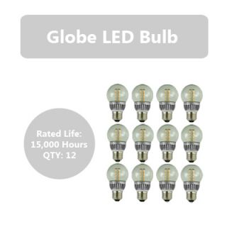 12x Lights of America Globe LED Bulb 200 Lumens 4W Non Dimmable