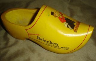 Vintage Heineken Holland Beer Wood Wooden Shoe Clog
