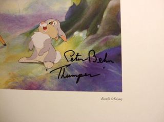   Original Disney Voice Thumper Hand Signed Bambi 1942 Peter Behn