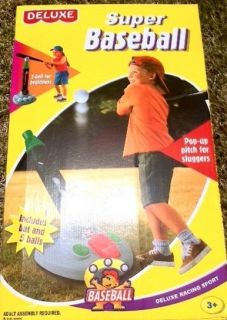 Kids Child Tee Ball Baseball Pop Up Pitch Pitching Toy Game Set Indoor 
