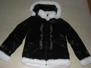 bcx blk suede faux fur coat jacket girls s m l nwt $ 85