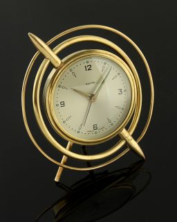 Stunning Art Deco Bayard Alarm Clock Saturn Rings in Original Box 
