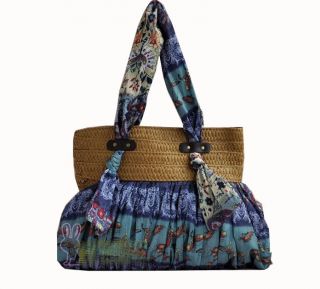   blue big nature straw Plaited purse shoulder bags Messenger beach bags