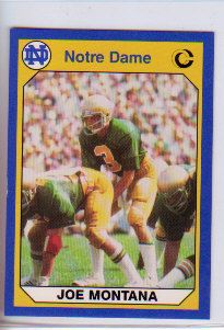 Joe Montana Notre Dame Rookie College Card 49ers RC