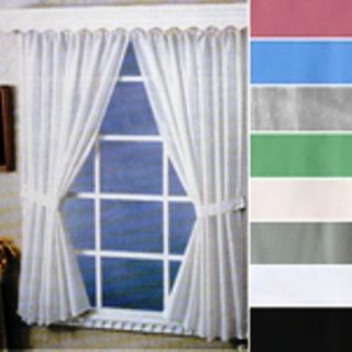 Bathroom Shower Vinyl Window Curtain Tie Backs Hooks 36” x 45” New 