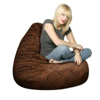 Bean Bag Factory Adult Leopard Velour Bean Bag Chair Skin/Cover *Brand 
