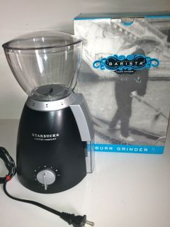 Starbucks Coffee Bean BARISTA BURR GRINDER in box with removable 