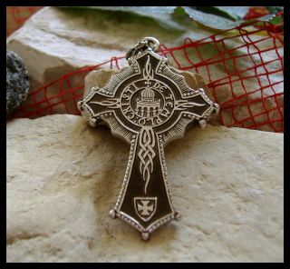AJS © Masonic Mason Pendant Jesus Face Cross Knights Templar Unique 