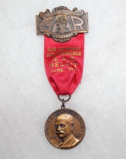GAR Wisconsin State Encampment Beloit 1929 Civil War Vet Medal