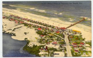 Aerial View Panama City Beach Florida FL 1950s