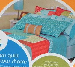 Coral Turquoise Quilt Set Full Queen Bedding