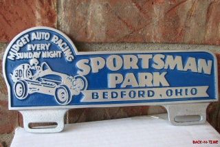 RARE Vintage SPORTSMAN PARK RACEWAY SPEEDWAY Bedford Ohio License 