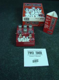 BBE Two Timer Delay Guitar Effects Pedal Red Made in USA with Original 