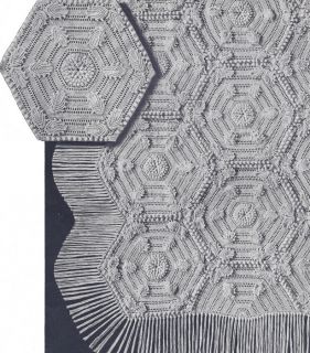 Vintage Crochet Pattern Motif Bedspread Pillow Irish