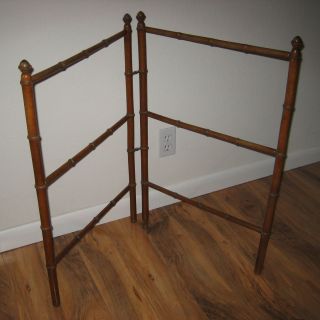 French Faux Bamboo Antique Towel Rack or Doll Quilt Holder