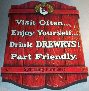 Drewreys Beer Sign Visit Often HOME BAR STORE NEW OLD STOCK Vintage 