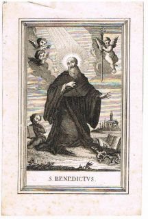 Saint Benedict s Benedictus Antique Engraving 17 18th