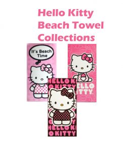 Hello Kitty Beach Bath Towel Collections Pink Red 30x60