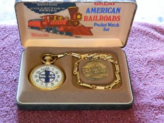 Santa FE Railroad Pocket Watch by Bradley Time Registered Edition New 