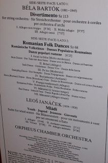Orpheus Chamber Orchestra Bartok Janacek 1986 DDG German Press Stereo 
