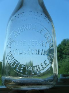    Bottle Avondale Farm Dairy Bentleyville PA Washington Co Pittsburgh